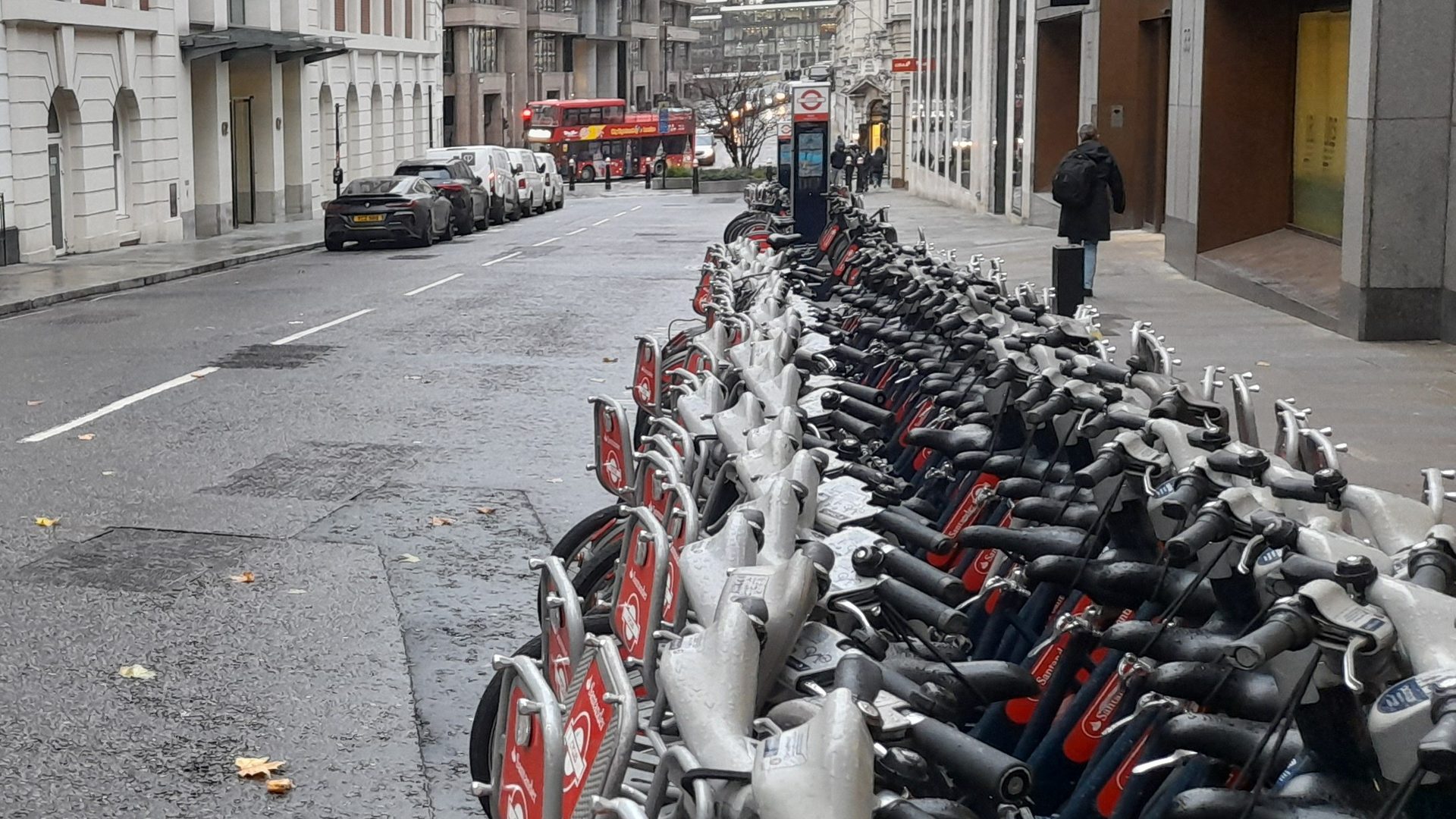 Cycle hire bikes ... waiting